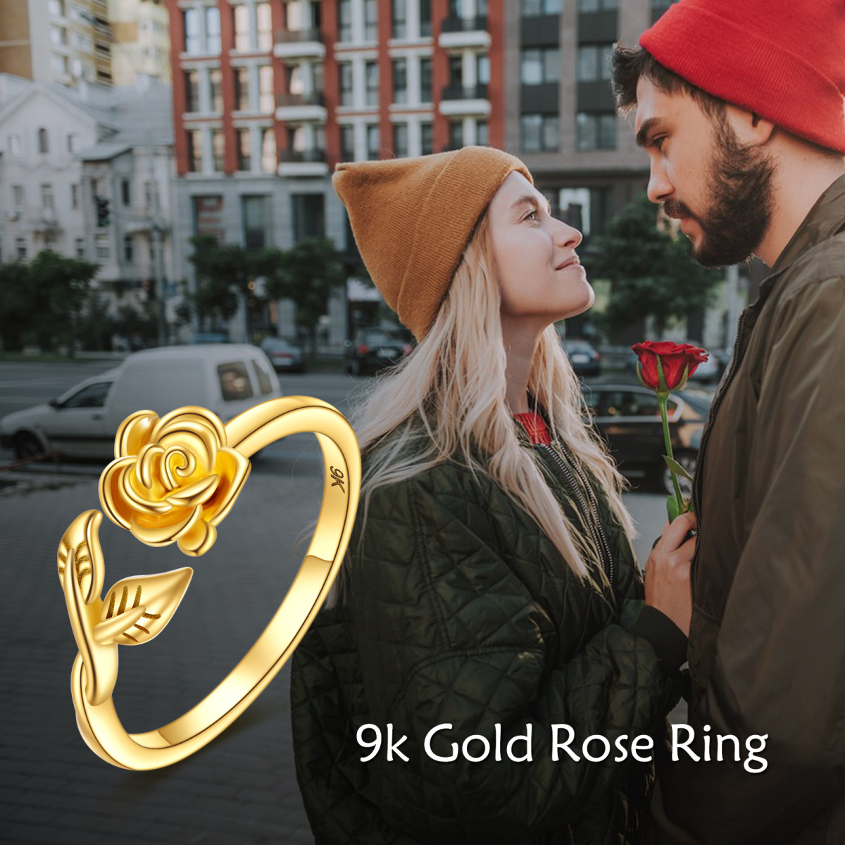 9K Gold Rose Ring-6