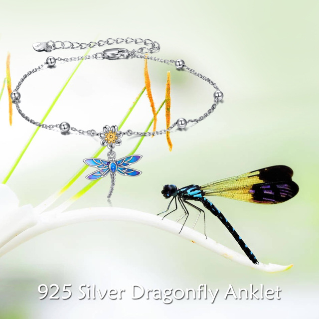 Sterling Silver Dragonfly Single Layer Anklet-6