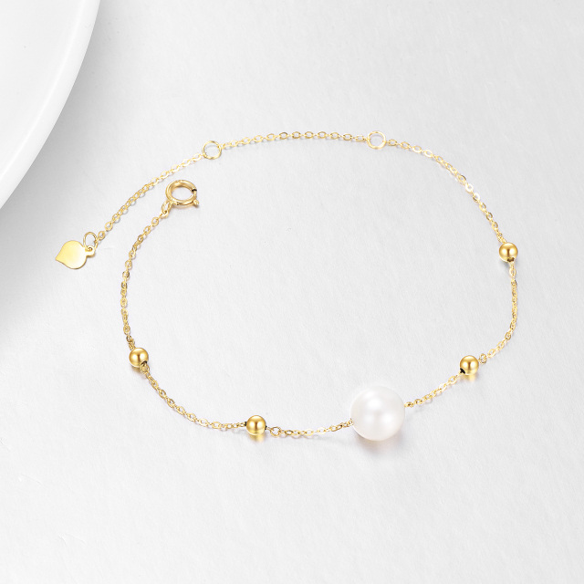 Bracelet en or 14K avec pendentif en forme de perle circulaire-3