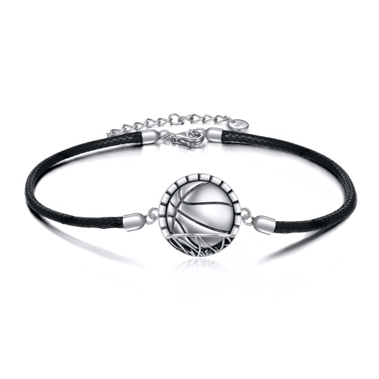 Sterling Silver Basketball Pendant Bracelet