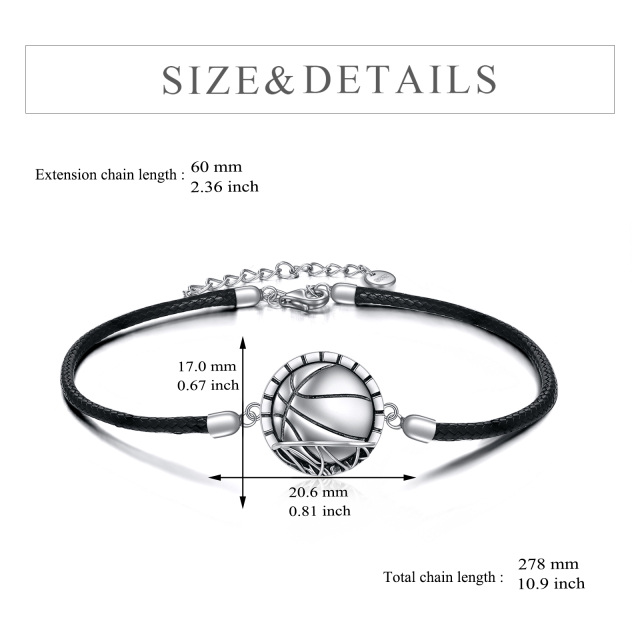 Bracelet en argent sterling avec pendentif basket-ball-4