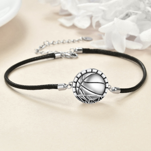 Bracelet en argent sterling avec pendentif basket-ball-3