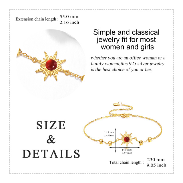 9K Gold Agate Eight-pointed Star Adjustable Single layered Charm Anklet Jewelry Gifts-4