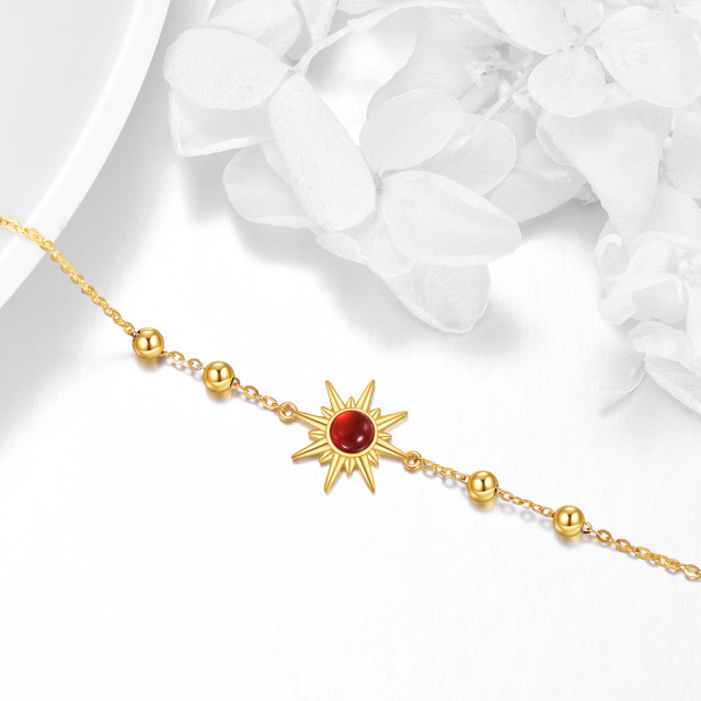 Bracelet de cheville en Agate or 9 carats, étoile à huit branches, breloque réglable à une seule couche, bijoux cadeaux-1