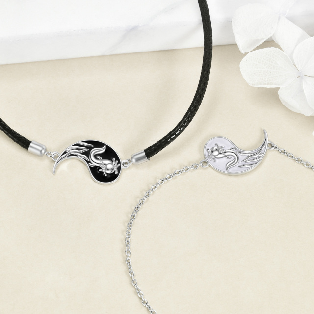 Bracelet pendentif Yin Yang en argent sterling-2