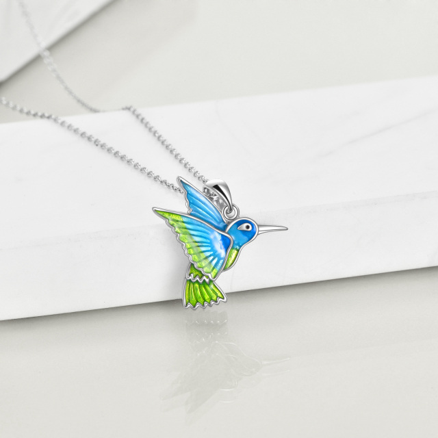 Sterling Silver Hummingbird Pendant Necklace-3