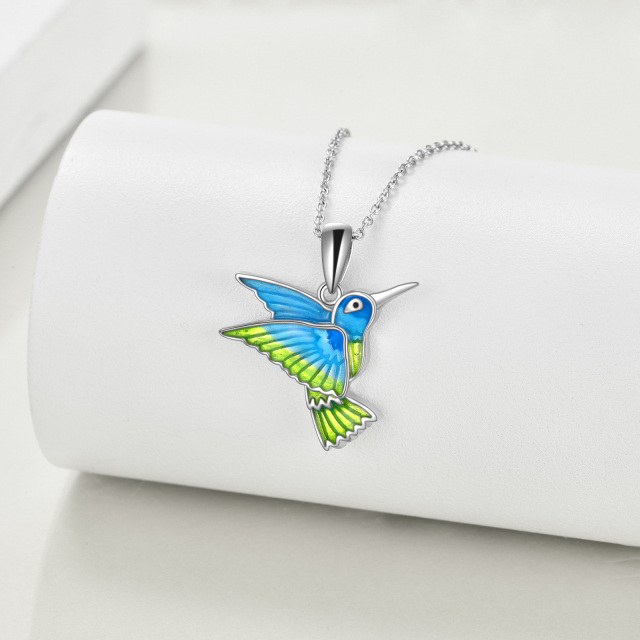 Sterling Silver Hummingbird Pendant Necklace-2