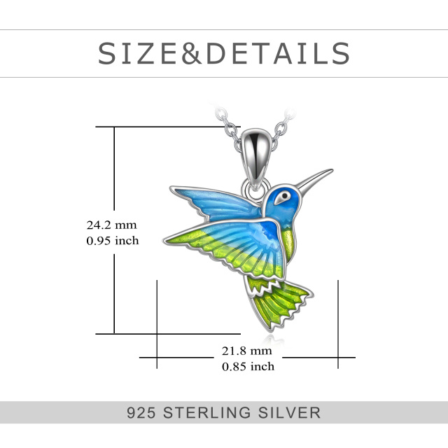 Sterling Silver Hummingbird Pendant Necklace-4
