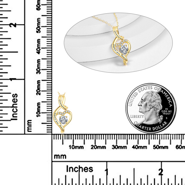 14k ouro zircon coração forma charme pingentes colar jóias presentes diários para a avó-4