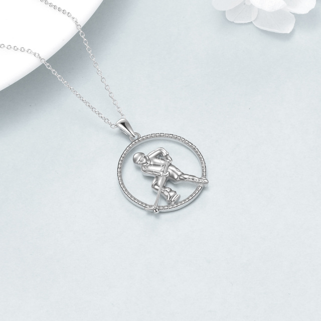 Collana con ciondolo a forma di hockey in argento sterling-4