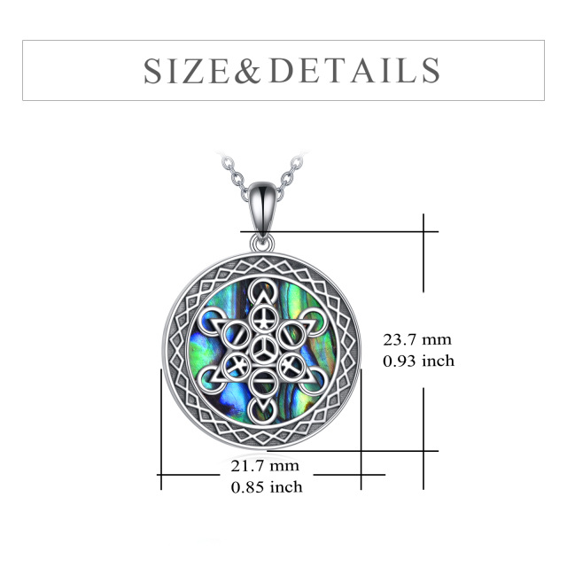 Sterling Silver Abalone Shellfish Star Of David Pendant Necklace-4