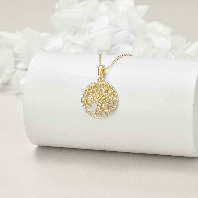 14K Gold Tree Of Life Pendant Necklace-2