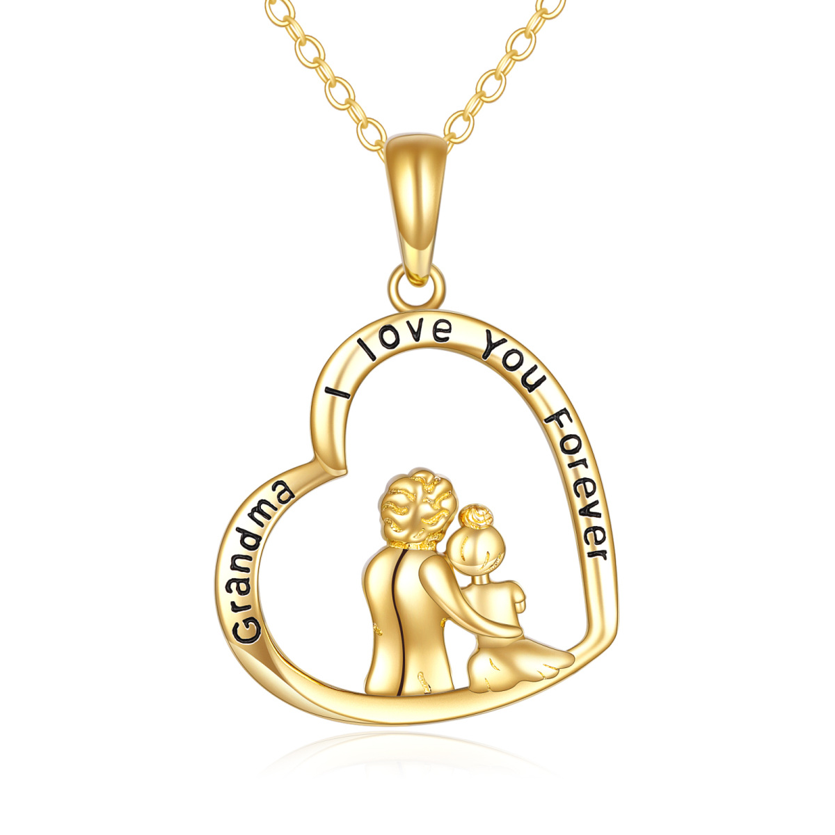 14K Gold Grandmother Pendant Necklace-1