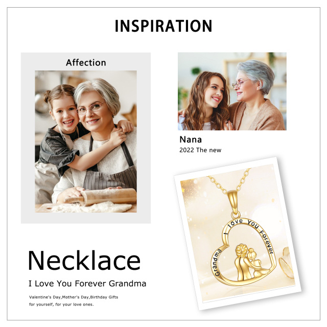 14K Gold Grandmother Pendant Necklace-5