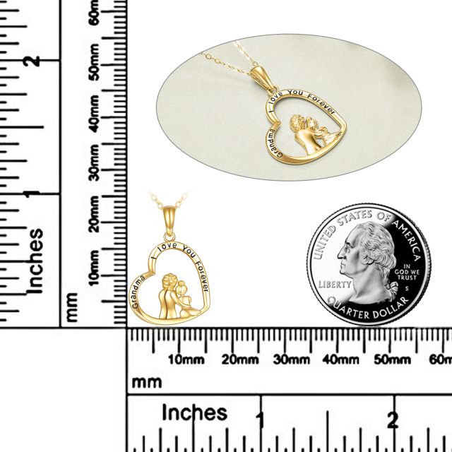 14K Gold Grandmother Pendant Necklace-4