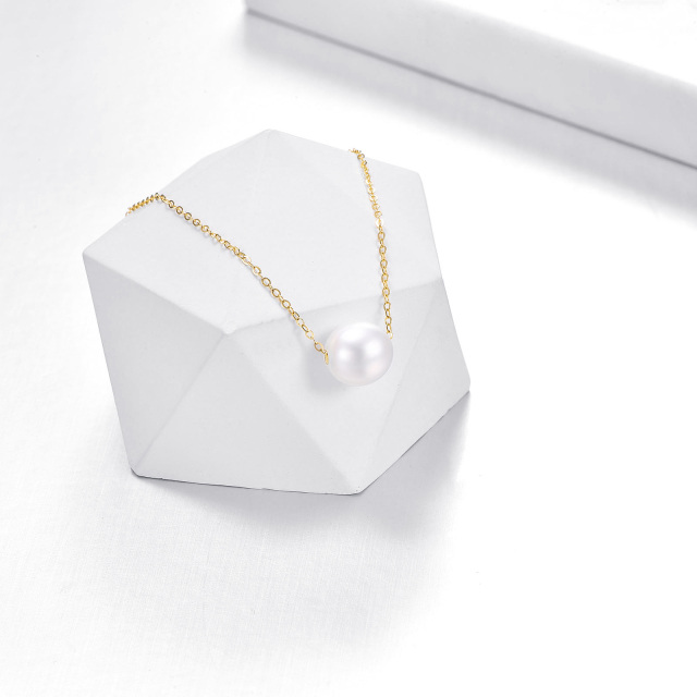 Collier à pendentif sphérique en perles d'or 14 carats-3