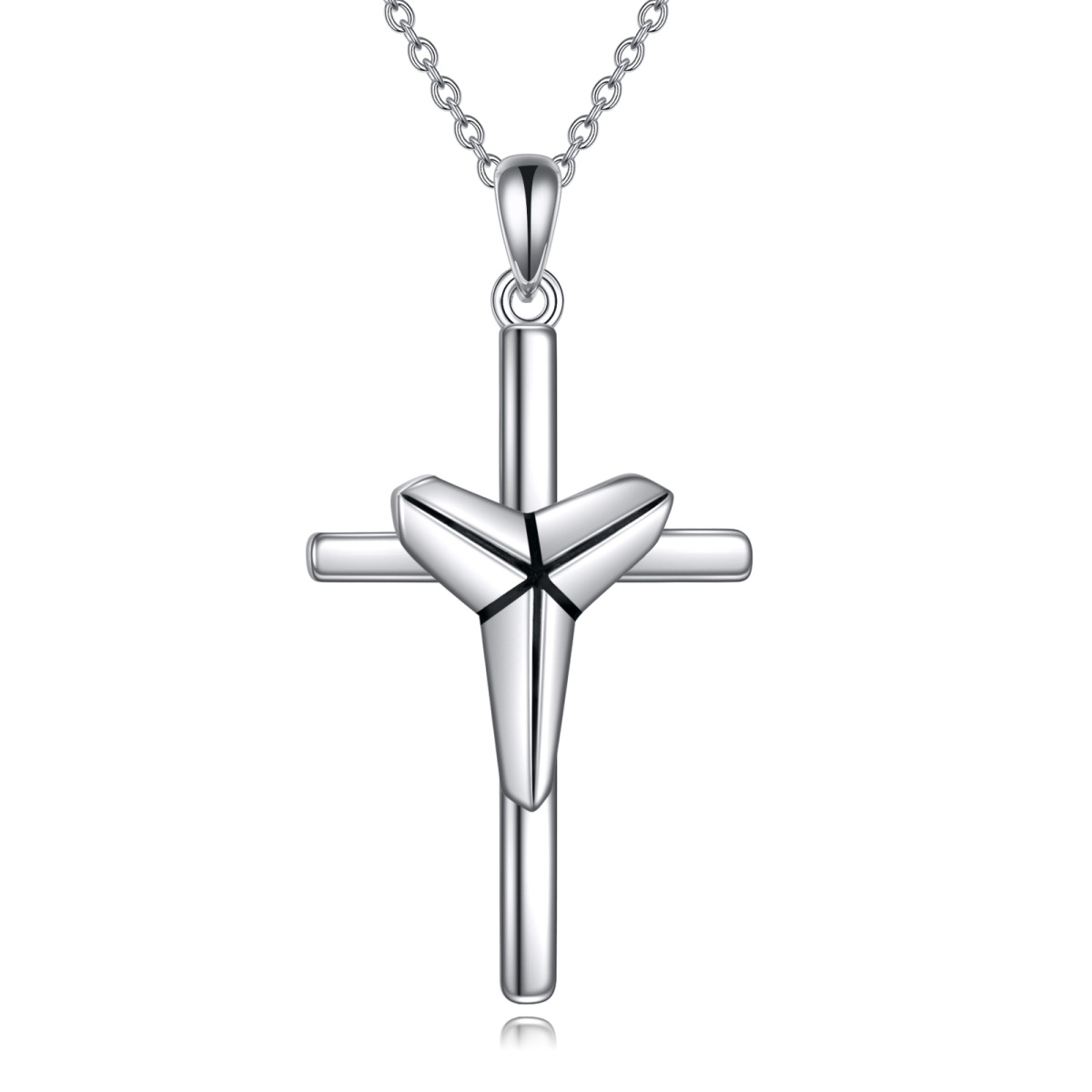 Sterling Silver Cross Pendant Necklace-1