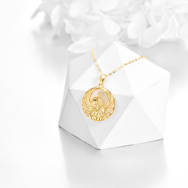 Colar com pendente Fénix em ouro de 14K-2