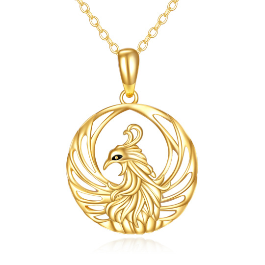 14K Gold Phoenix Pendant Necklace