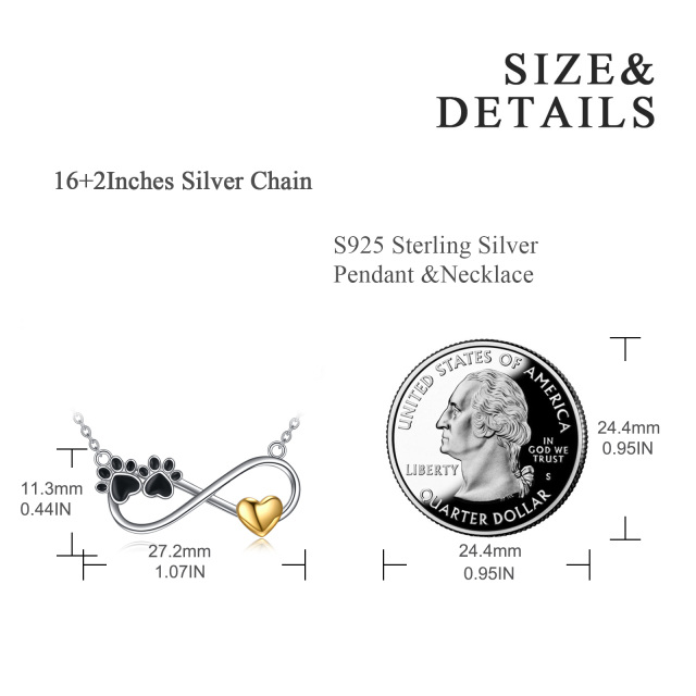Collier pendentif symbole infini bicolore en argent sterling-4