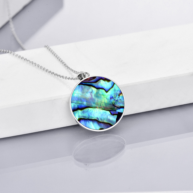 Sterling Silver Abalone Shellfish Pendant Necklace-2