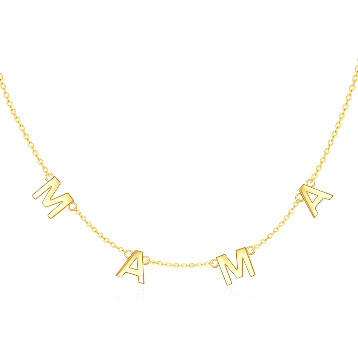 14K Gold Personalized Initial Letter Metal Choker Necklace-1