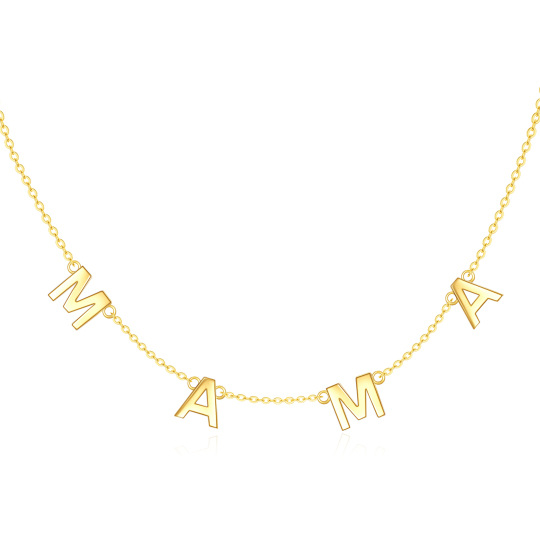 14K Gold personalisierte Anfangsbuchstaben Metall Choker Halskette