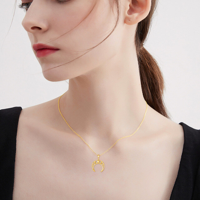 Collar Colgante Luna Oro 14K-3