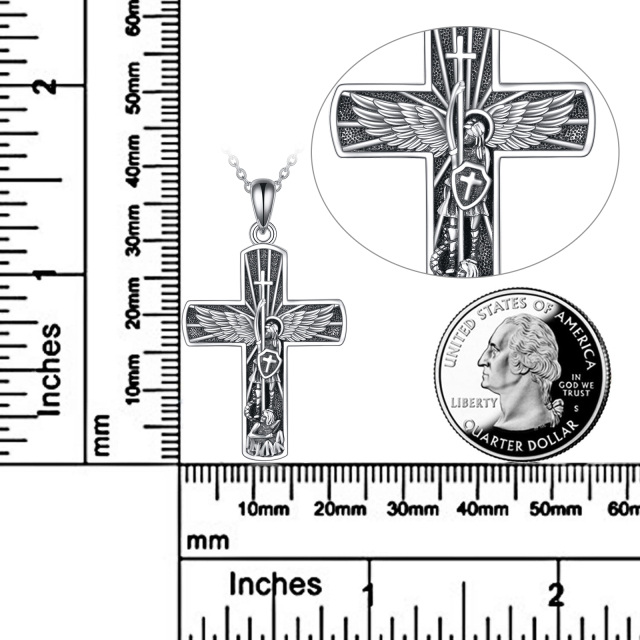 Sterling Silber Kreuz-Anhänger Halskette-3