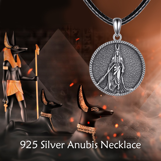 Sterling Silver Anubis Pendant Necklace-4