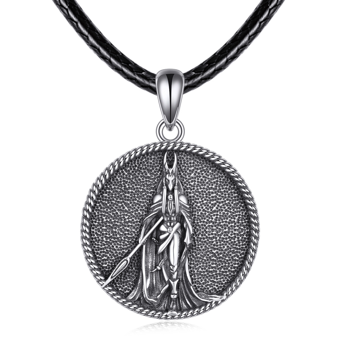 Collier à pendentif Anubis en argent sterling-1