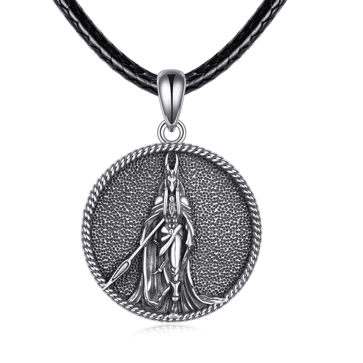 Sterling Silber Anubis Anhänger Halskette-1