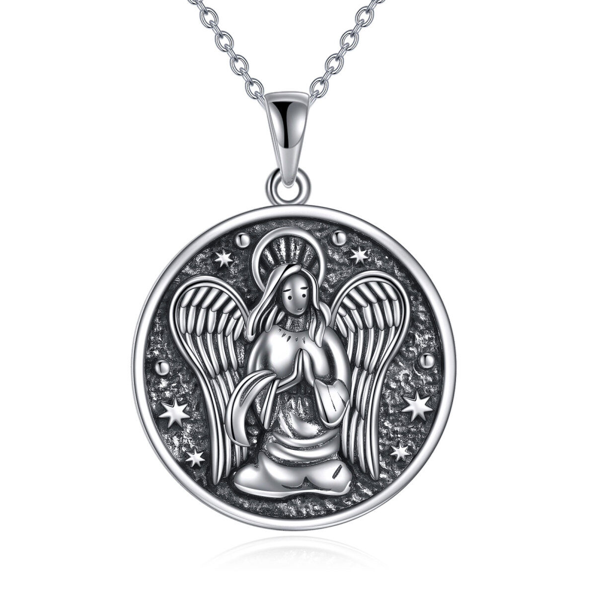 Collier avec pendentif ange en argent sterling-1