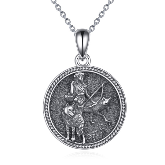 Collier en argent sterling avec pendentif déesse Artémis