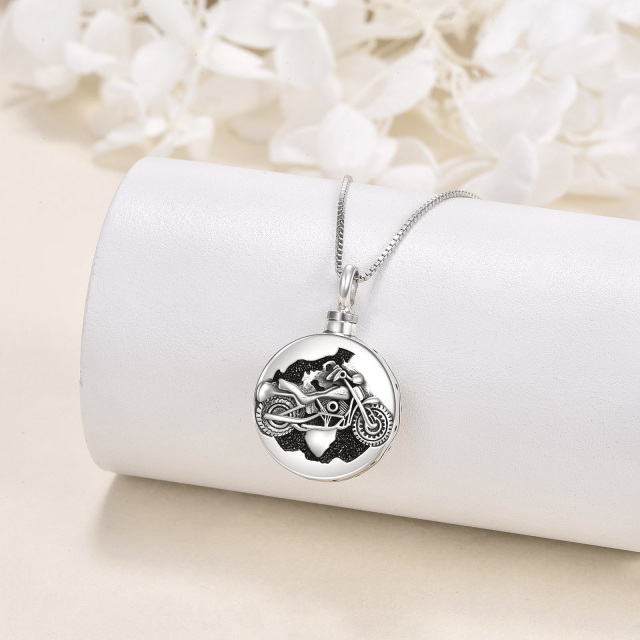 Sterling Silver Motorcycles Urn Necklace for Ashes-4
