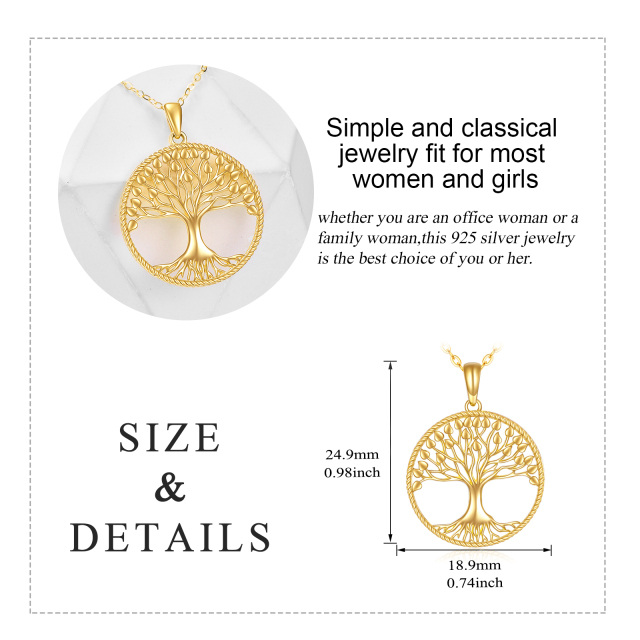 14K Gold Tree Of Life Pendant Necklace-4