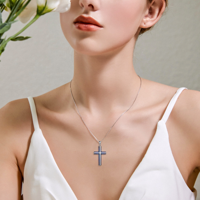 Sterling Silver Cross Pendant Necklace-1