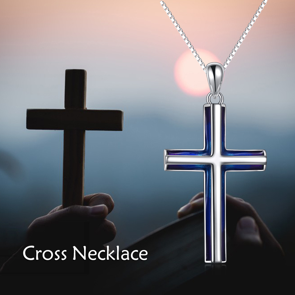 Sterling Silver Cross Pendant Necklace-6