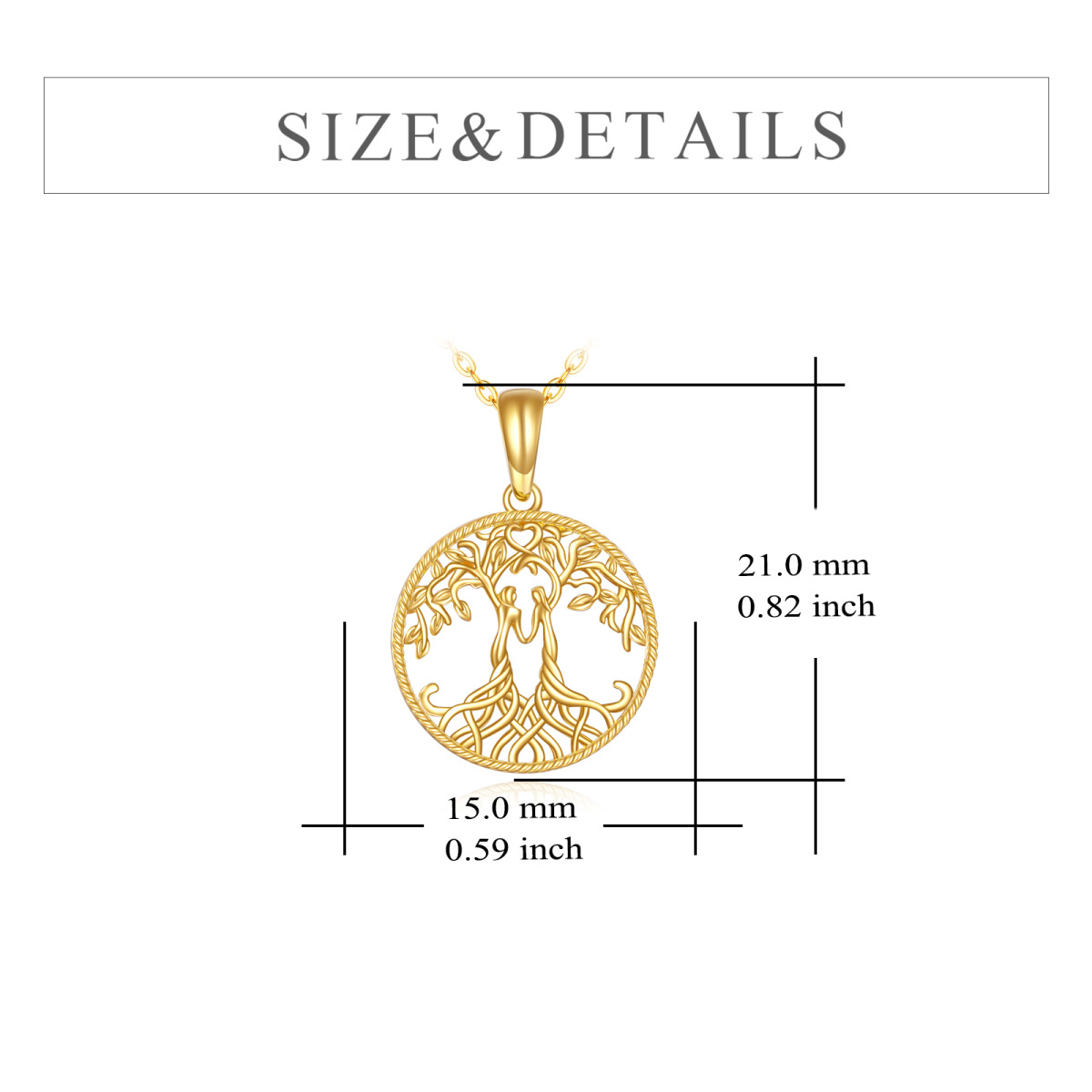 14K Gold Tree Of Life & Sisters Pendant Necklace-6