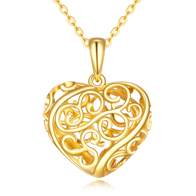 14K Gold Heart Pendant Necklace-0