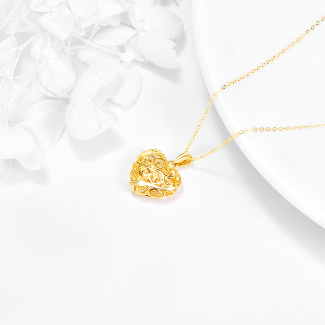 14K Gold Heart Pendant Necklace-2