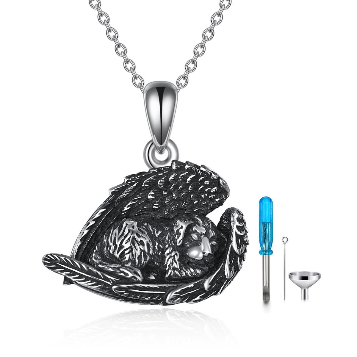 Sterling Silver Dog Urn Necklace for Ashes-1
