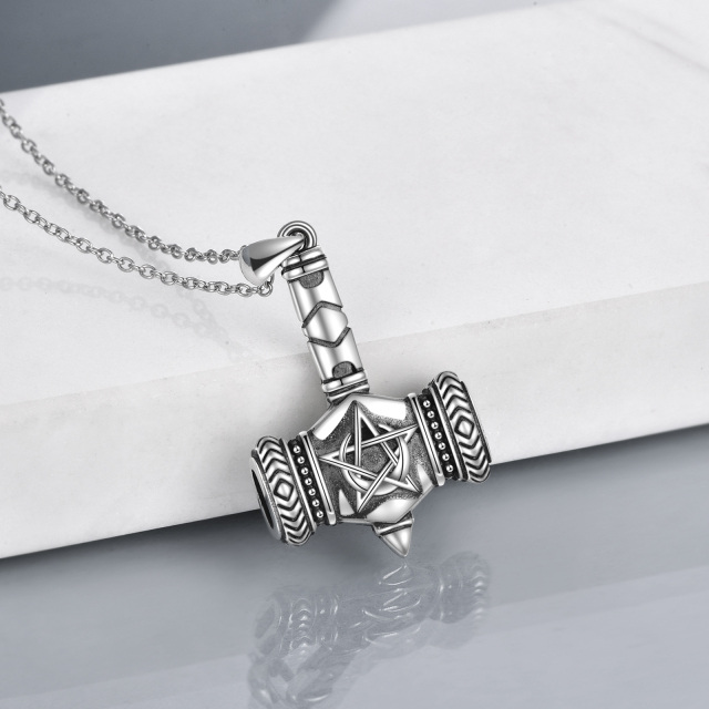 Collier en argent sterling avec pendentif Thor's Hamme-3