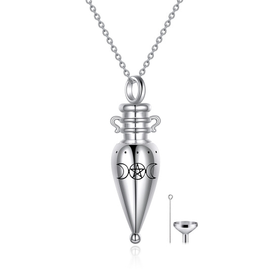 Urnen-Halskette mit dreifacher Mondgöttin aus Sterlingsilber, Kremationsschmuck für Asche