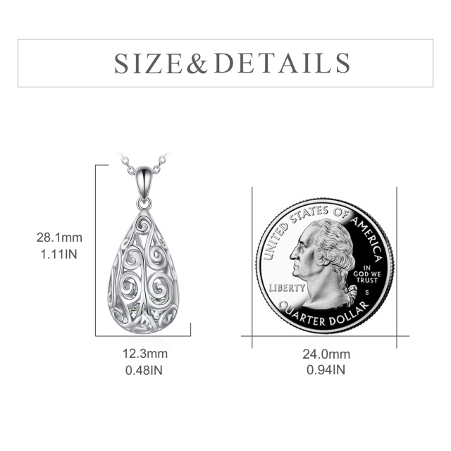 Sterling Silver Drop Shape Pendant Necklace-4