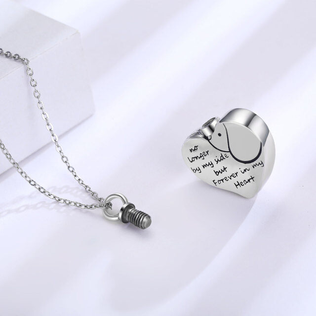 Sterling Silver Dog & Heart Urn Necklace for Ashes Necklace Gift for Dog Lovers-3