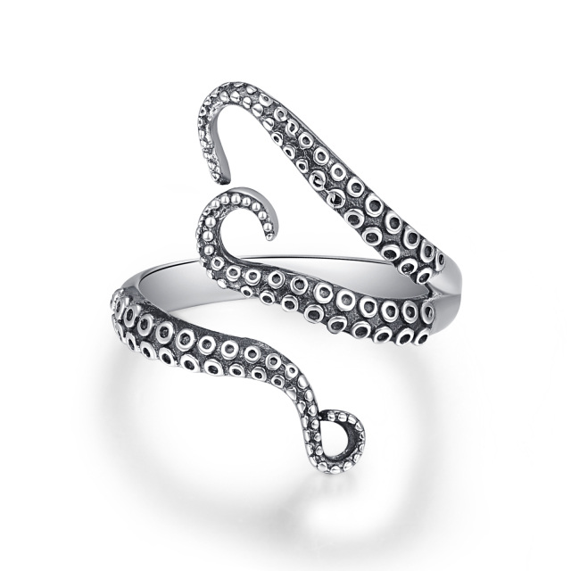 Sterling Silver Octopus Open Ring-1