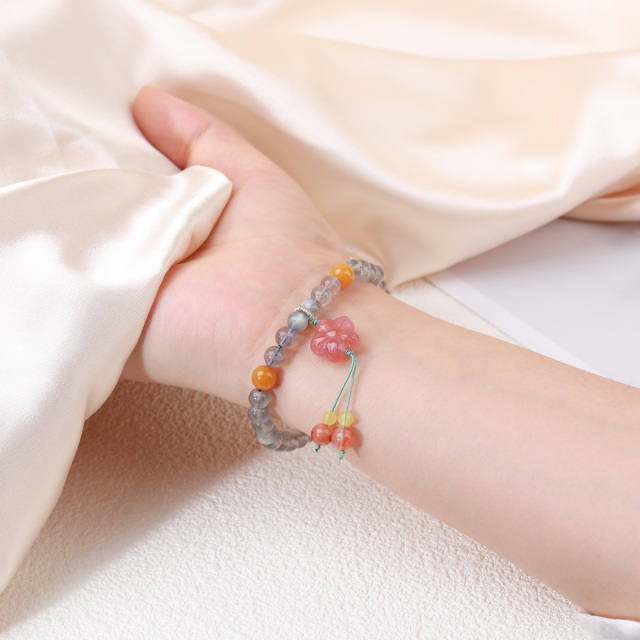 Bracelet pendentif fleur de cerisier en Agate pourpre, cadeaux pour femmes, bijoux d'été-1