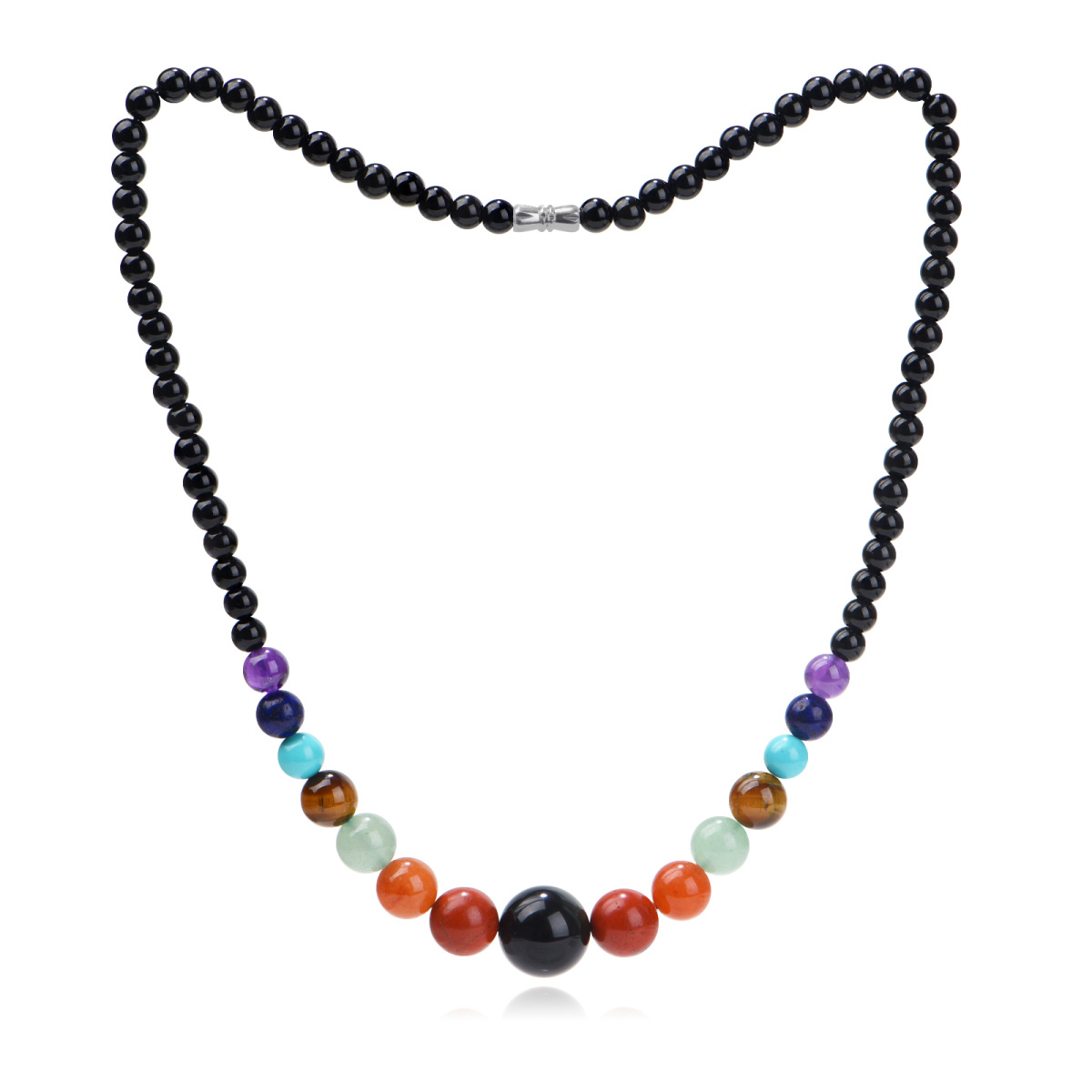 Agate Bead Bead Chain Necklace-1