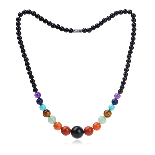 Agate Bead Bead Chain Necklace